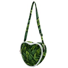 Green Leaves Heart Shoulder Bag by goljakoff