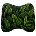 Green leaves Velour Head Support Cushion View1