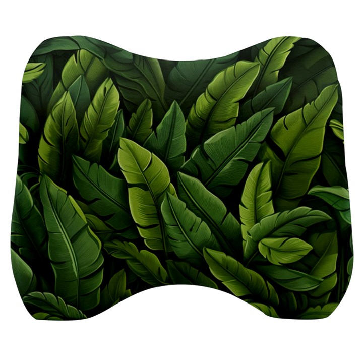 Green leaves Velour Head Support Cushion