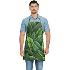 Green Leaves Kitchen Apron by goljakoff