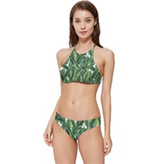 Tropical Leaves Banded Triangle Bikini Set by goljakoff