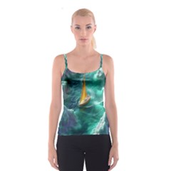 Mountain Birds River Sunset Nature Spaghetti Strap Top by Cemarart