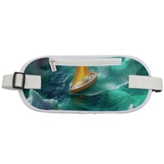 Dolphin Swimming Sea Ocean Rounded Waist Pouch by Cemarart