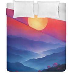 Valley Night Mountains Duvet Cover Double Side (california King Size) by Cemarart