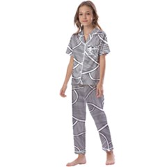 Authentic Aboriginal Art - Farm-lands3 Kids  Satin Short Sleeve Pajamas Set by hogartharts