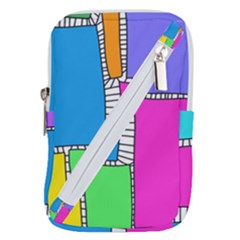 Shapes Texture Colorful Cartoon Belt Pouch Bag (small) by Cemarart