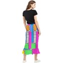 Shapes Texture Colorful Cartoon Maxi Fishtail Chiffon Skirt View2