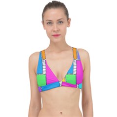 Shapes Texture Colorful Cartoon Classic Banded Bikini Top by Cemarart