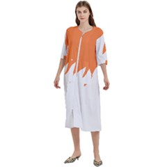 Orange Background Halloween Women s Cotton 3/4 Sleeve Nightgown by Cemarart