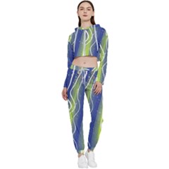 Texture Multicolour Gradient Grunge Cropped Zip Up Lounge Set by Cemarart