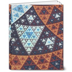 Fractal Triangle Geometric Abstract Pattern 8  X 10  Softcover Notebook by Cemarart