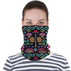 Mexican Folk Art Seamless Pattern Face Seamless Bandana (adult) by Bedest