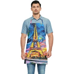 Eiffel Tower Starry Night Print Van Gogh Kitchen Apron by Maspions