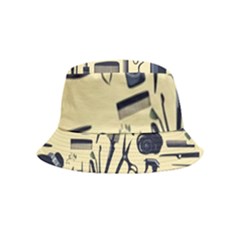 Elegant Hairdresser Pattern Cream Inside Out Bucket Hat (kids) by TetiBright