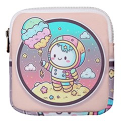 Boy Astronaut Cotton Candy Childhood Fantasy Tale Literature Planet Universe Kawaii Nature Cute Clou Mini Square Pouch by Maspions