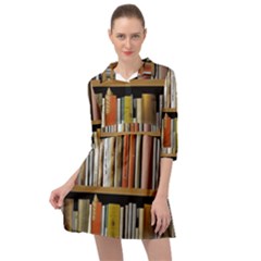 Book Nook Books Bookshelves Comfortable Cozy Literature Library Study Reading Reader Reading Nook Ro Mini Skater Shirt Dress by Maspions