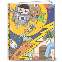 Astronaut Moon Monsters Spaceship Universe Space Cosmos 8  X 10  Softcover Notebook by Maspions