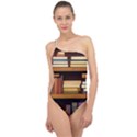 Book Nook Books Bookshelves Comfortable Cozy Literature Library Study Reading Room Fiction Entertain Classic One Shoulder Swimsuit View1