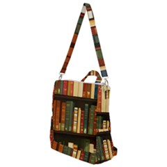 Books Bookshelves Library Fantasy Apothecary Book Nook Literature Study Crossbody Backpack by Grandong