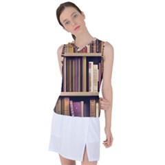 Books Bookshelves Office Fantasy Background Artwork Book Cover Apothecary Book Nook Literature Libra Women s Sleeveless Sports Top by Grandong