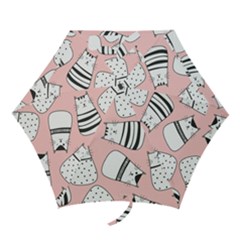 Cute Cats Cartoon Seamless-pattern Mini Folding Umbrellas by Apen