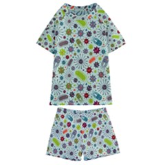 Seamless Pattern With Viruses Kids  Swim T-shirt And Shorts Set by Apen