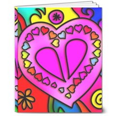 Stained Glass Love Heart 8  X 10  Softcover Notebook by Apen