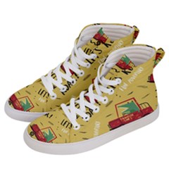 Childish Seamless Pattern With Dino Driver Women s Hi-top Skate Sneakers by Apen