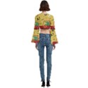 Childish Seamless Pattern With Dino Driver Trumpet Sleeve Cropped Top View4