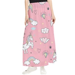 Cute Unicorn Seamless Pattern Maxi Chiffon Skirt by Apen