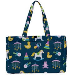 Cute Babies Toys Seamless Pattern Canvas Work Bag by Apen