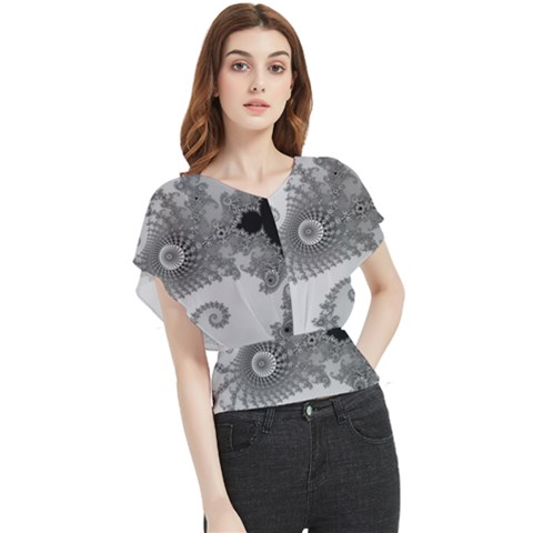 Apple Males Almond Bread Abstract Mathematics Butterfly Chiffon Blouse by Apen