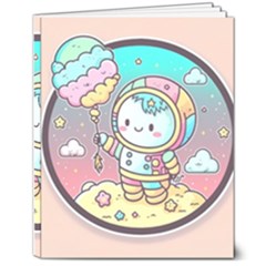 Boy Astronaut Cotton Candy Childhood Fantasy Tale Literature Planet Universe Kawaii Nature Cute Clou 8  X 10  Softcover Notebook by Maspions