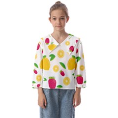 Strawberry Lemons Fruit Kids  Sailor Shirt by Askadina