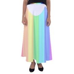 Rainbow Cloud Background Pastel Template Multi Coloured Abstract Flared Maxi Skirt by Maspions