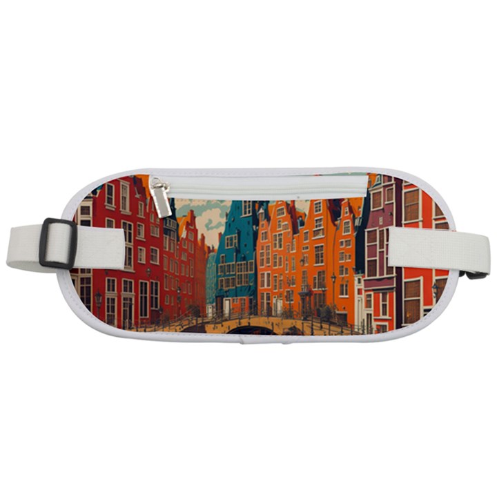 London England Bridge Europe Buildings Architecture Vintage Retro Town City Rounded Waist Pouch