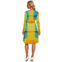 Colorful Rainbow Pattern Digital Art Abstract Minimalist Minimalism Long Sleeve Dress With Pocket View4