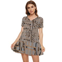 1445 Ericksays Tribal Tiered Short Sleeve Babydoll Dress by tratney