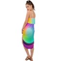 Circle Colorful Rainbow Spectrum Button Gradient Psychedelic Art Waist Tie Cover Up Chiffon Dress View2