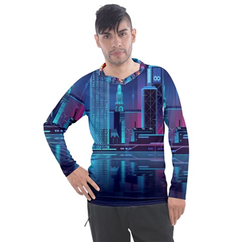 Digital Art Artwork Illustration Vector Buiding City Men s Pique Long Sleeve T-shirt by Maspions