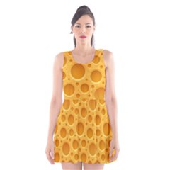 Cheese Texture Food Textures Scoop Neck Skater Dress by nateshop