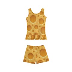 Cheese Texture Food Textures Kids  Boyleg Swimsuit by nateshop