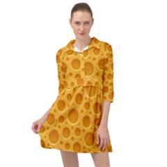 Cheese Texture Food Textures Mini Skater Shirt Dress by nateshop