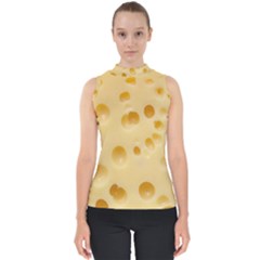 Cheese Texture, Yellow Cheese Background Mock Neck Shell Top by nateshop