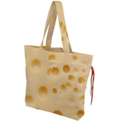 Cheese Texture, Yellow Cheese Background Drawstring Tote Bag by nateshop