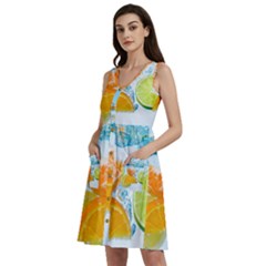 Fruits, Fruit, Lemon, Lime, Mandarin, Water, Orange Sleeveless Dress With Pocket by nateshop