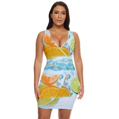 Fruits, Fruit, Lemon, Lime, Mandarin, Water, Orange Draped Bodycon Dress by nateshop