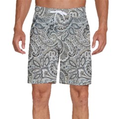 Gray Paisley Texture, Paisley Men s Beach Shorts by nateshop