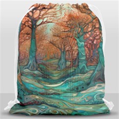 Trees Tree Forest Mystical Forest Nature Junk Journal Scrapbooking Landscape Nature Drawstring Bag (large) by Maspions