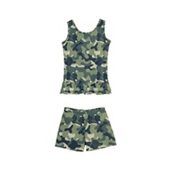 Camouflage Pattern Kids  Boyleg Swimsuit by goljakoff